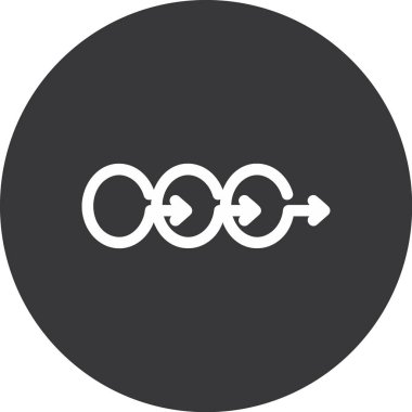 Çemberdeki vektör simgesi çizimi