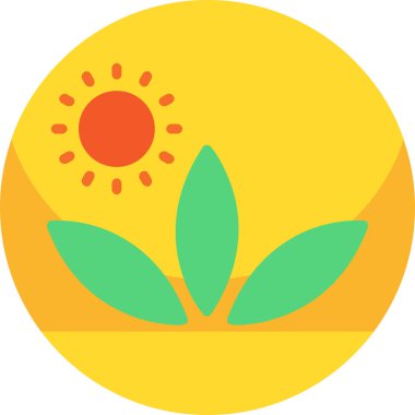 Güneş. Web simgesi basit illüstrasyon