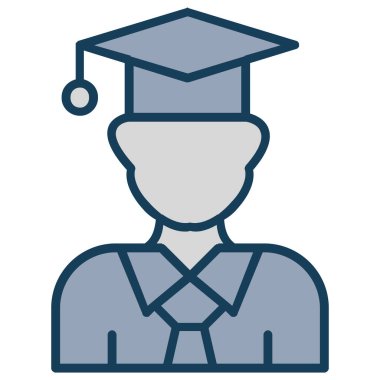 lisansüstü öğrenci vektör simgesi düzenlenebilir