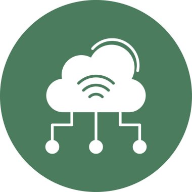 Bulut hesaplama simgesi, teknoloji ve ağ, bulut hesaplama işareti vektör grafikleri, beyaz arkaplan üzerinde katı bir kalıp, 10 PS.