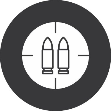 Moda tarzında izole edilmiş askeri kurşun ikonu