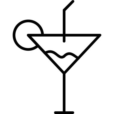 alkollü kokteyl ana hatlı simgesi