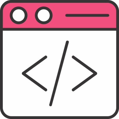 programlama kodu simgesini, illüstrasyon vektör