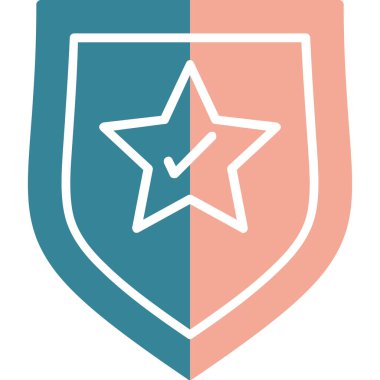 Bir kalkan simgesinin vektör illüstrasyonu