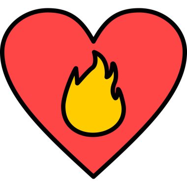 kalp yangın. vektör çizim
