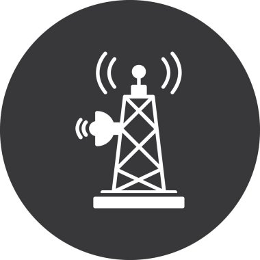 radyo kulesi simgesi, düz tasarım