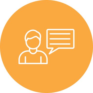 Konuşma balonu ikonu vektör illüstrasyonlu adam