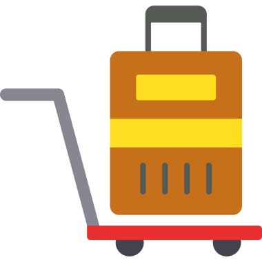 Tramvay bagaj ikonu düz stil.