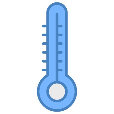 Termometre vektör simgesi. biçim düz renkli düz sembol, yuvarlak açılar, beyaz arkaplan.