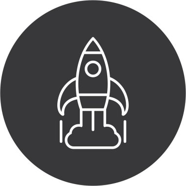 roket ikonu vektör illüstrasyonu