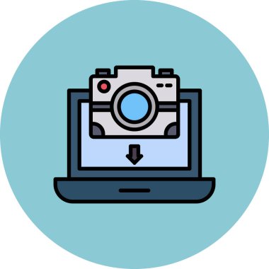 Kamera. Web simgesi basit illüstrasyon