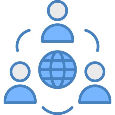 iş yönetimi düz simgesi, vektör illüstrasyonu