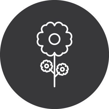 güzel çiçek sembolü vektör simgesi
