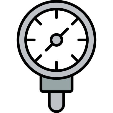 Kronometre simgesi. Kronometre vektör simgesi web için anahat çizimi