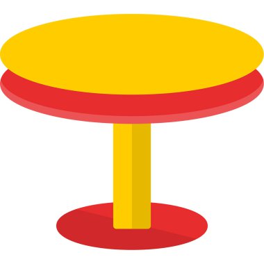 Sarı masa ve kırmızı masa örtüsü.