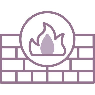 Şömine. Web simgesi basit illüstrasyon