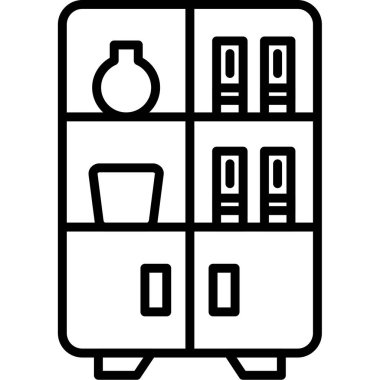 Buzdolabı. Web simgesi basit illüstrasyon