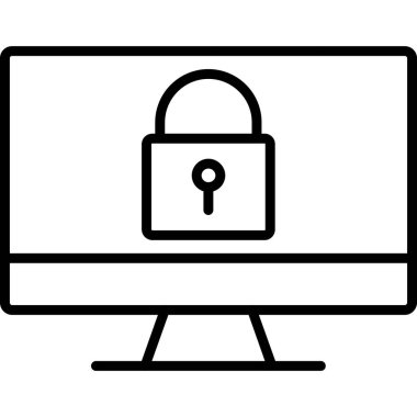 vektör düz simgesini kilitle