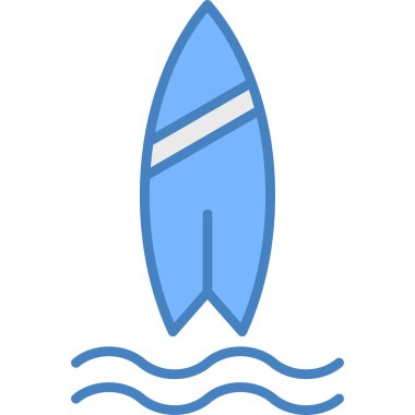 sörf tahtası simgesi vektör illüstrasyonu