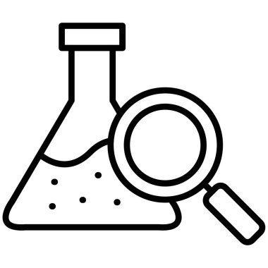 Laboratuvar mikroskobu ikonu. Beyaz arkaplanda izole edilmiş web tasarımı için kimyasal laboratuar vektör simgesi