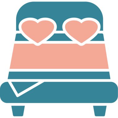 Yatağa. Web simgesi basit illüstrasyon