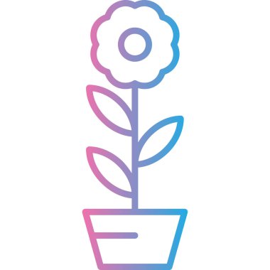 pot vektör çizim çiçek