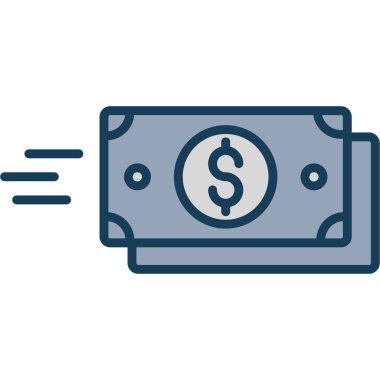 Dolar vektörü düz renk simgesi