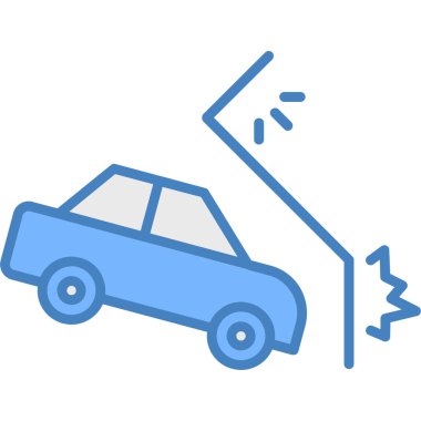 Araba kaza web simgesi, vektör çizim