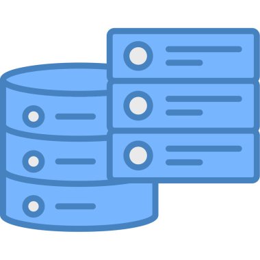 veri veritabanı sunucu simgesi doldurulmuş dış hat biçimi