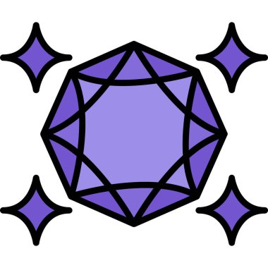 kristal simgesi, basit vektör illüstrasyonu