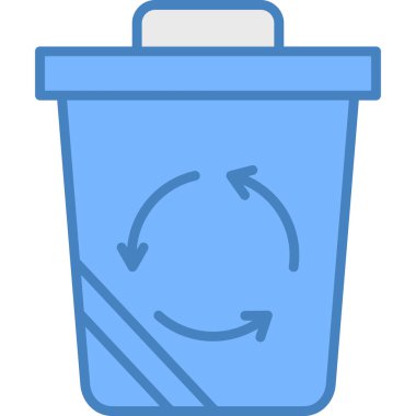 Geri dönüşüm kutusu simgesi, vektör illüstrasyonu