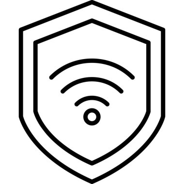 İnternet güvenlik kalkanı simgesi. Beyaz arkaplanda izole edilmiş web tasarımı için internet güvenlik kalkanı vektör simgesi