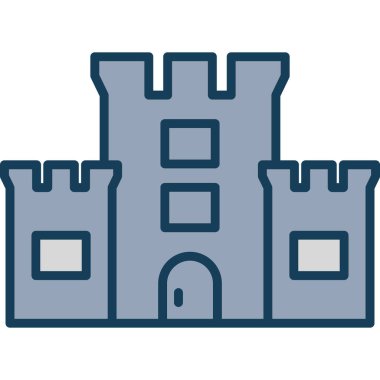 Beyaz arkaplanda kale vektör illüstrasyonu.