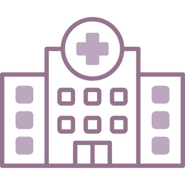 Hastane simgesi, vektör illüstrasyonu