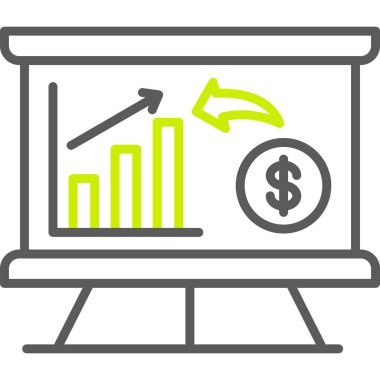 bar tablosu trend vektör simgesi. biçim iki renkli düz sembol, yumuşak mavi renkler, yuvarlak açılar, beyaz arkaplan.