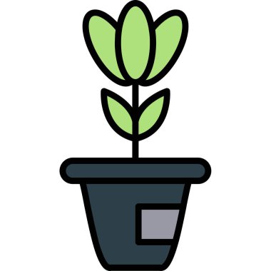 Bitki. Web simgesi basit illüstrasyon