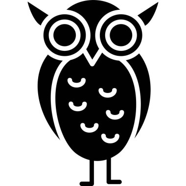 Baykuş simgesi, basit siyah vektör tasarımı