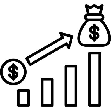 Dolar para çantası vektör simgesi