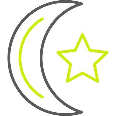 gece ay vektör simgesi