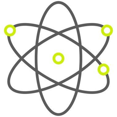 Atom düz vektör simgesi