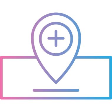 harita konumu pin simgesi ile doldurulmuş dış hat biçimi