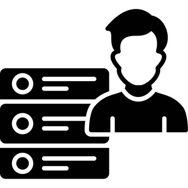 veri merkezi simgesi. Web tasarımı için veri merkezi vektör simgesinin basit illüstrasyonu