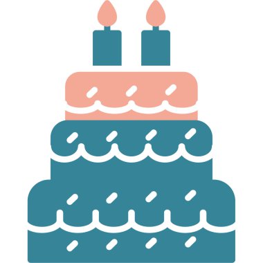 Kek. Web simgesi basit illüstrasyon