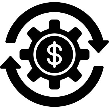 Para vitesi vektör simgesi. Bu düz sembol siyah renk, yuvarlak açılar ve beyaz arkaplanda izole edilmiş..