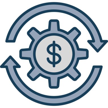 Dolar dişlisi. Web simgesi basit tasarım