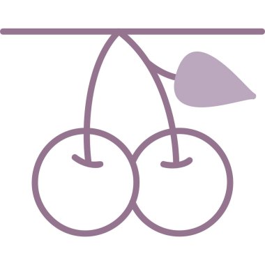 Kiraz. Web simgesi basit illüstrasyon