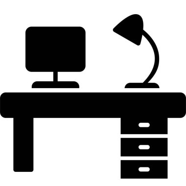 Masaüstü bilgisayar vektör illüstrasyon tasarımı olan masa