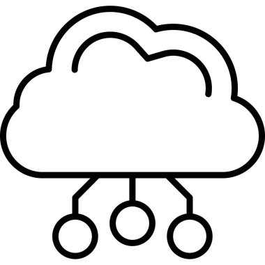 hesaplama bulut hesaplama simgesi ana hat biçiminde