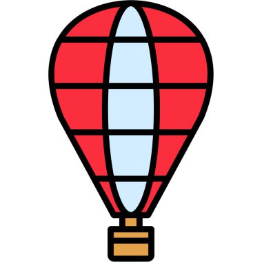balon hava sıcak hava simgesi - taslak biçimi