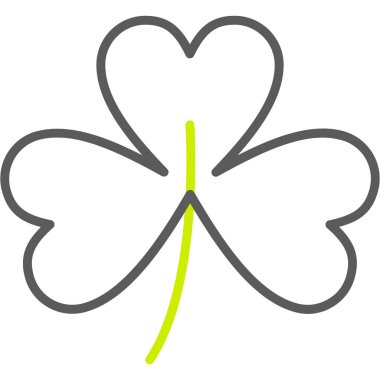 Yaprak yoncası yaprak simgesi ana hat biçiminde